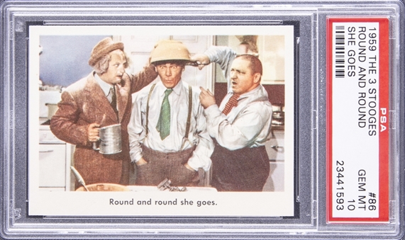 1959 Fleer "Three Stooges" #86 "Round And Round… " – PSA GEM MT 10